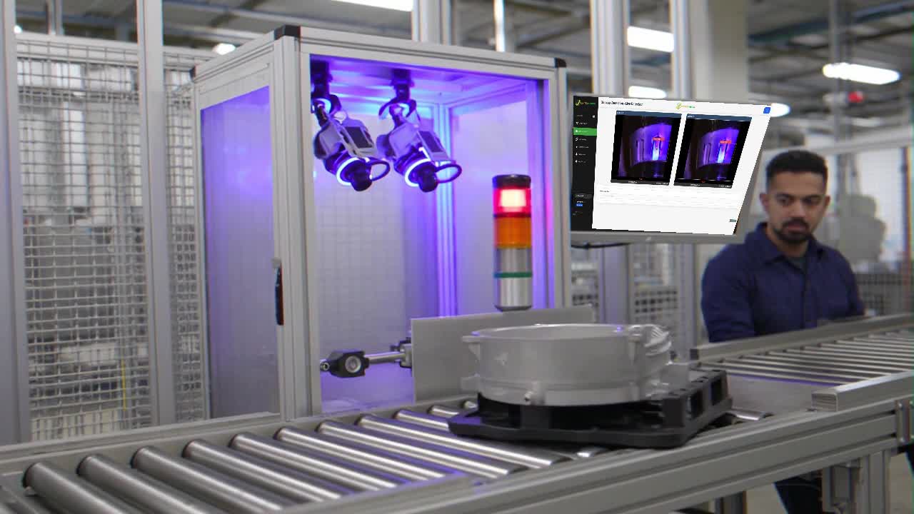 Oil-leak detection visual inspection scene
