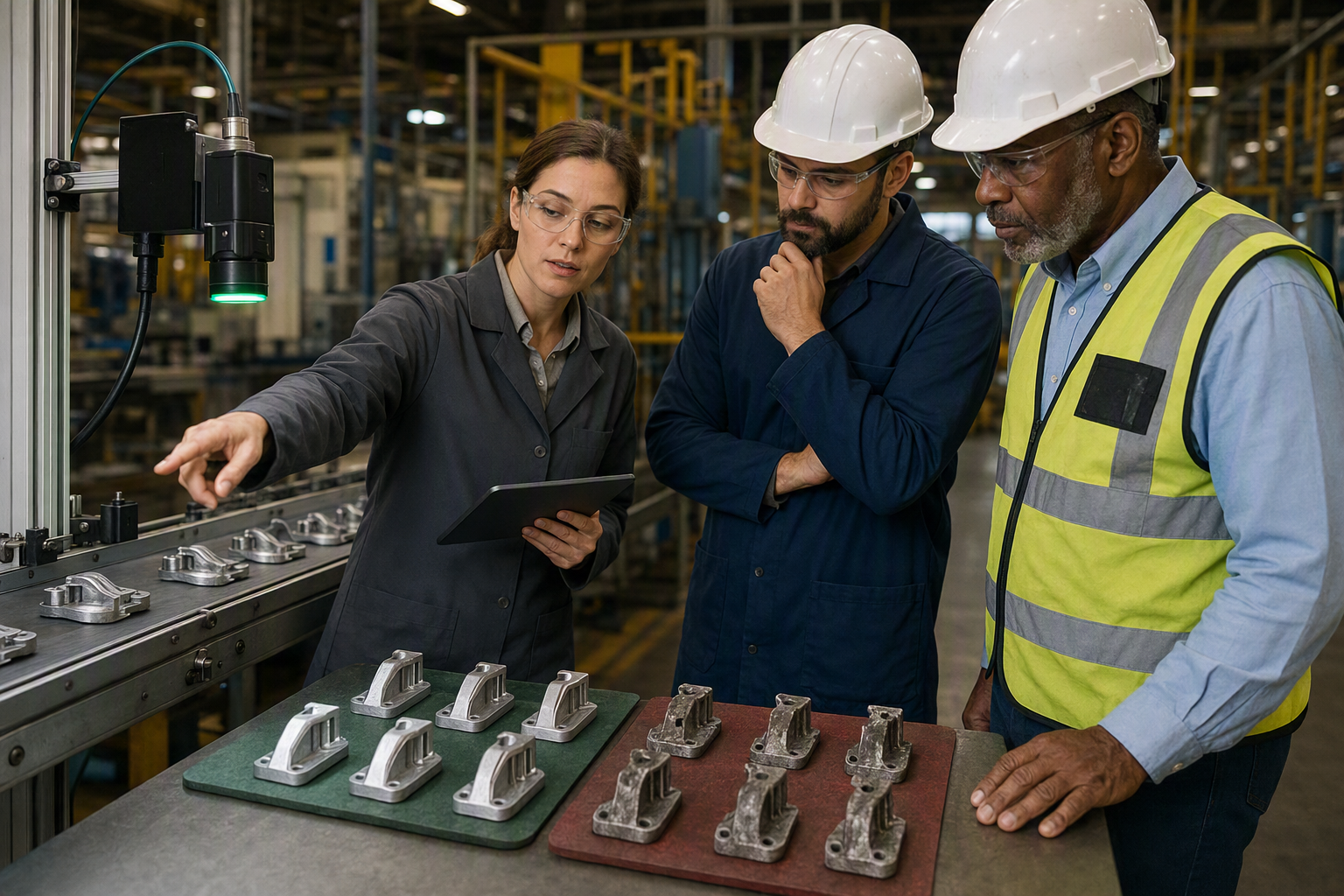 Manufacturing team prioritizing candidate visual inspection use cases