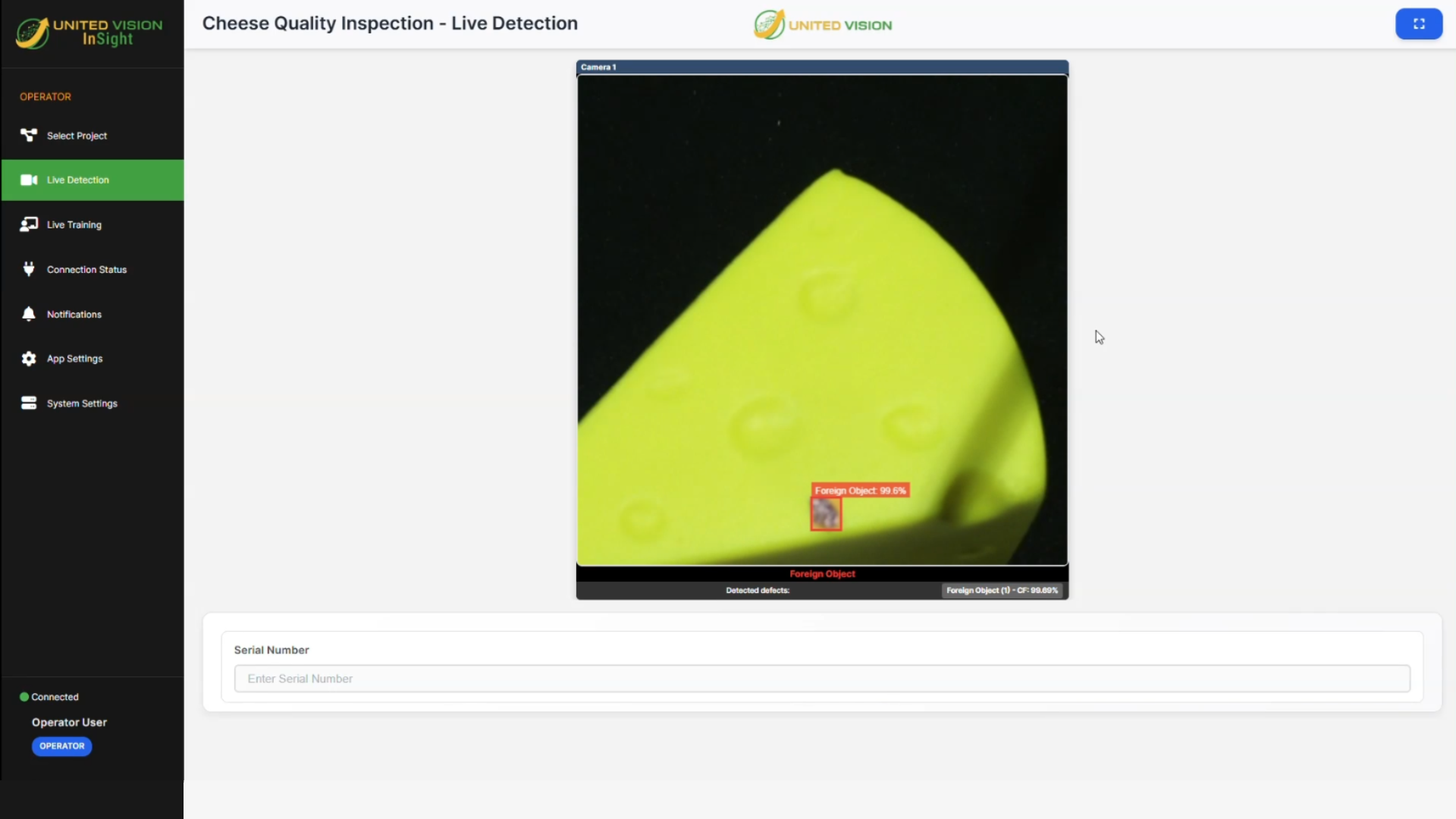Oil leak detection — live detection on the plant floor